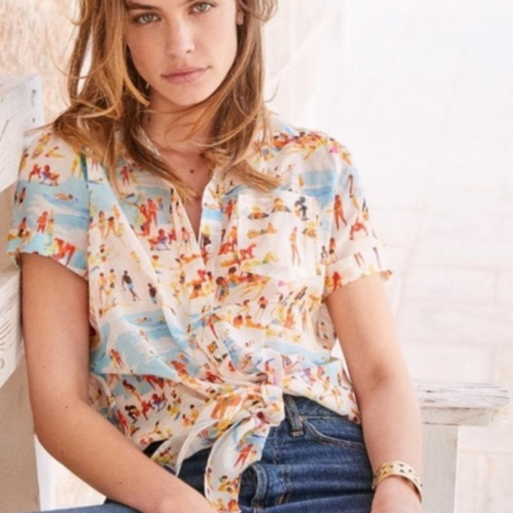 Sezane Multicolor Button Down Shirt